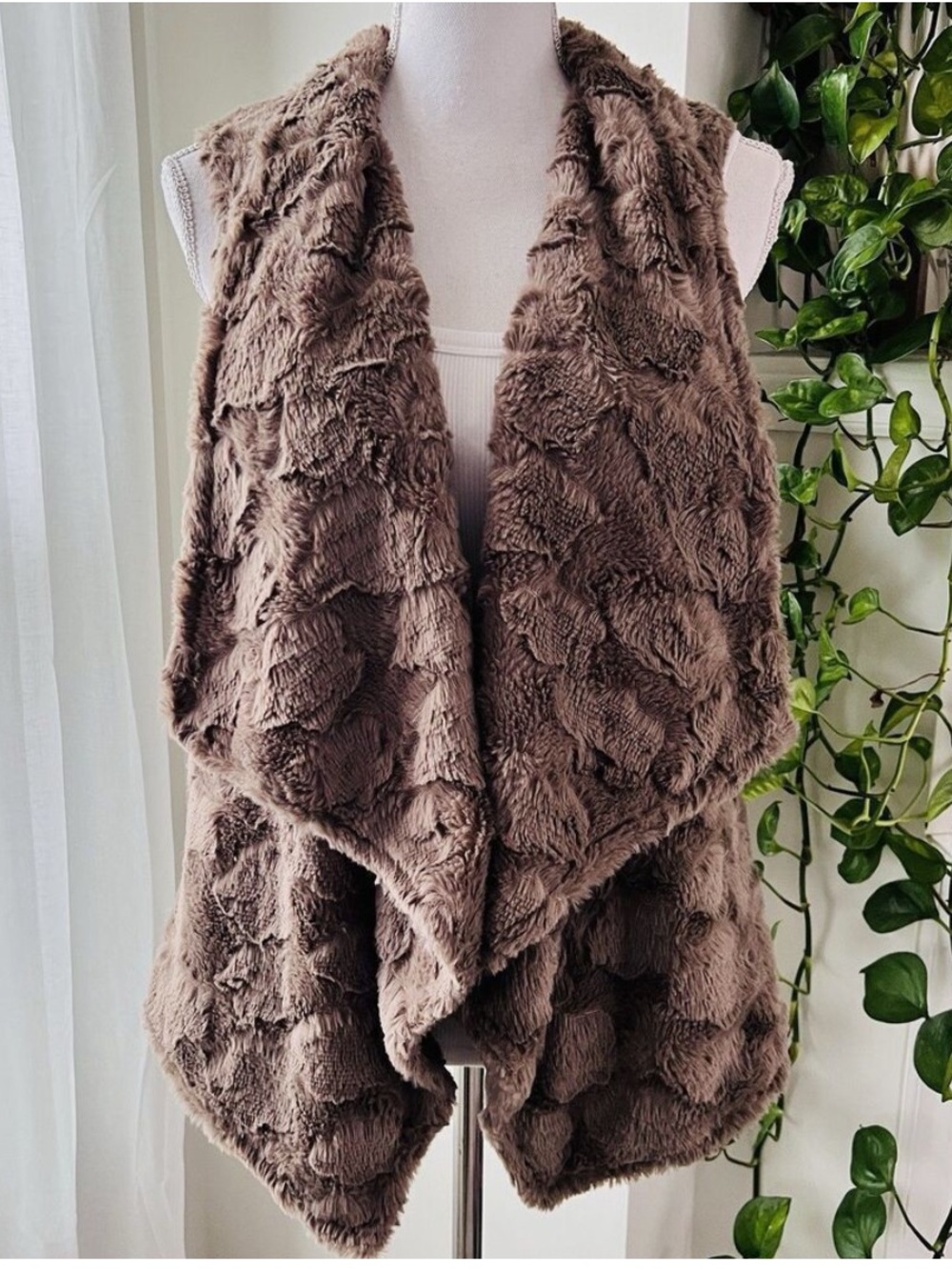 Cozy Faux Fur Waterfall vest